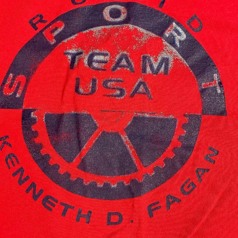Rugid Sport T-shirt 2XL Red Vintage Murina Made in USA Kenneth D. Fagan - Picture 2 of 7